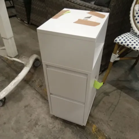 DESIGNER 2 DRAWER CABINET - WHITE