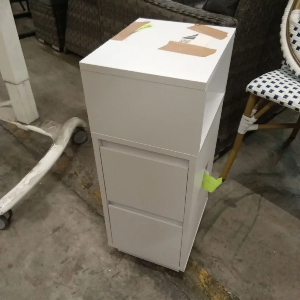 DESIGNER 2 DRAWER CABINET - WHITE