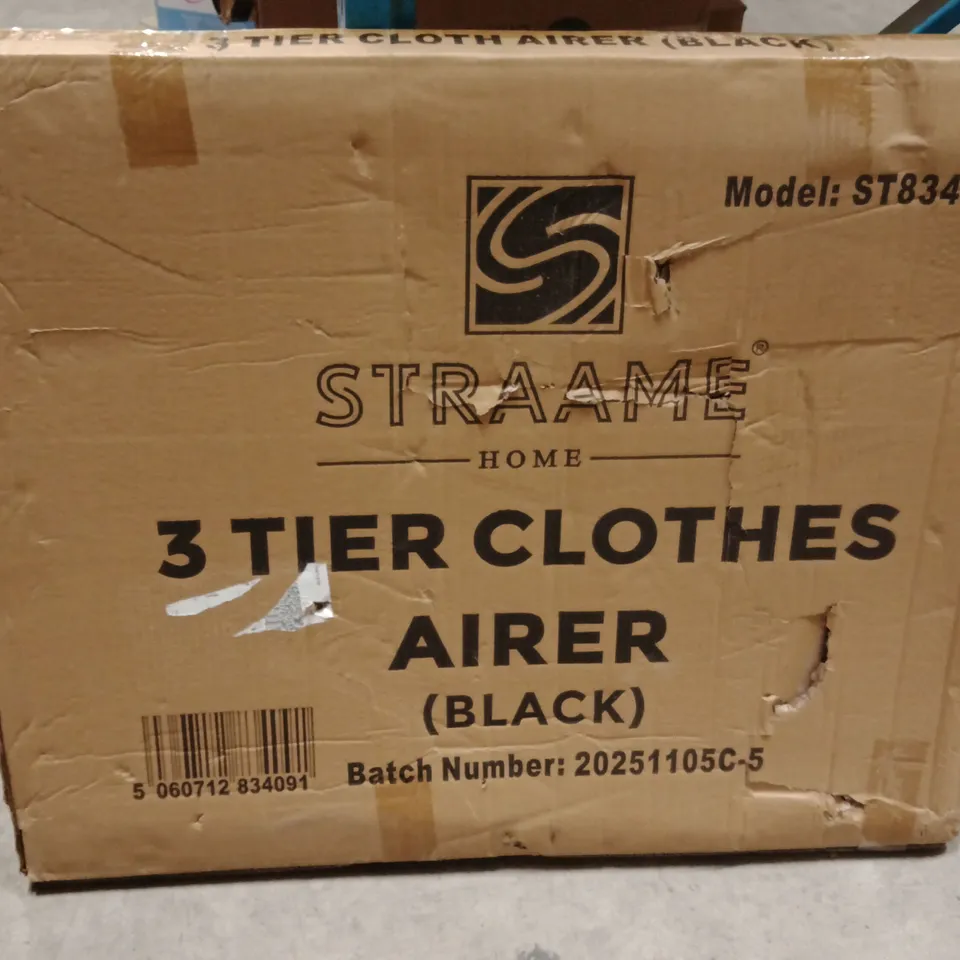 STRAAME HOME 3 TIER CLOTHES AIRER (BLACK) – BOXED
