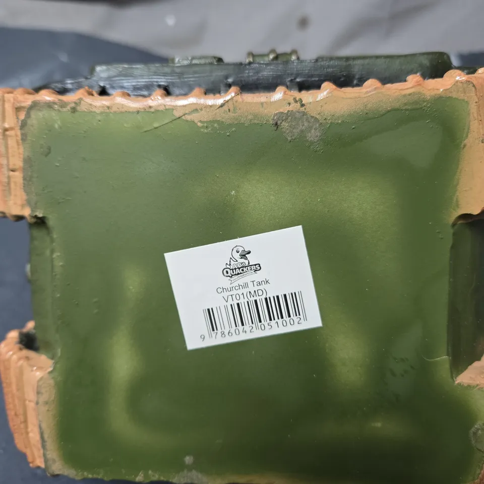 CHURCHILL TANK VT01(MD) TOY WITH GNOME FIGURE ON TURRET