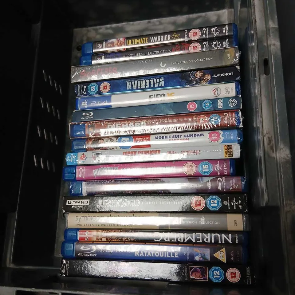 APPROXIMATELY 13 ASSORTED DVDS, BLU RAYS AND GAMES