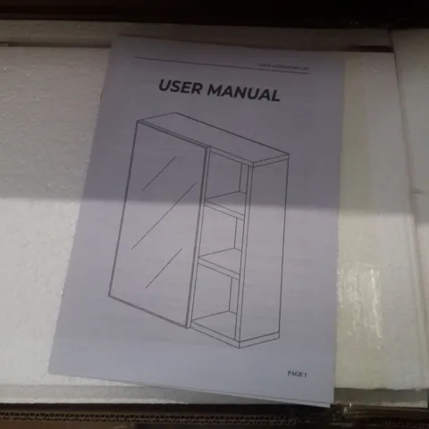 BOXED WHITE MIRROR CABINET (1 BOX)