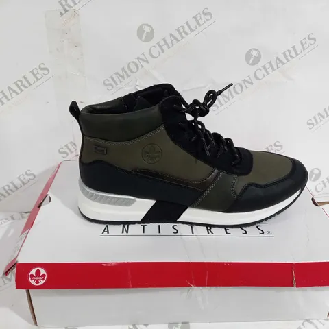RIEKER HIGH TOP TRAINER BOOTS, KHAKI - SIZE 7 1/2