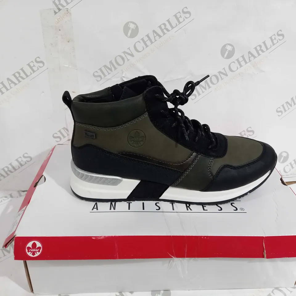 RIEKER HIGH TOP TRAINER BOOTS, KHAKI - SIZE 7 1/2