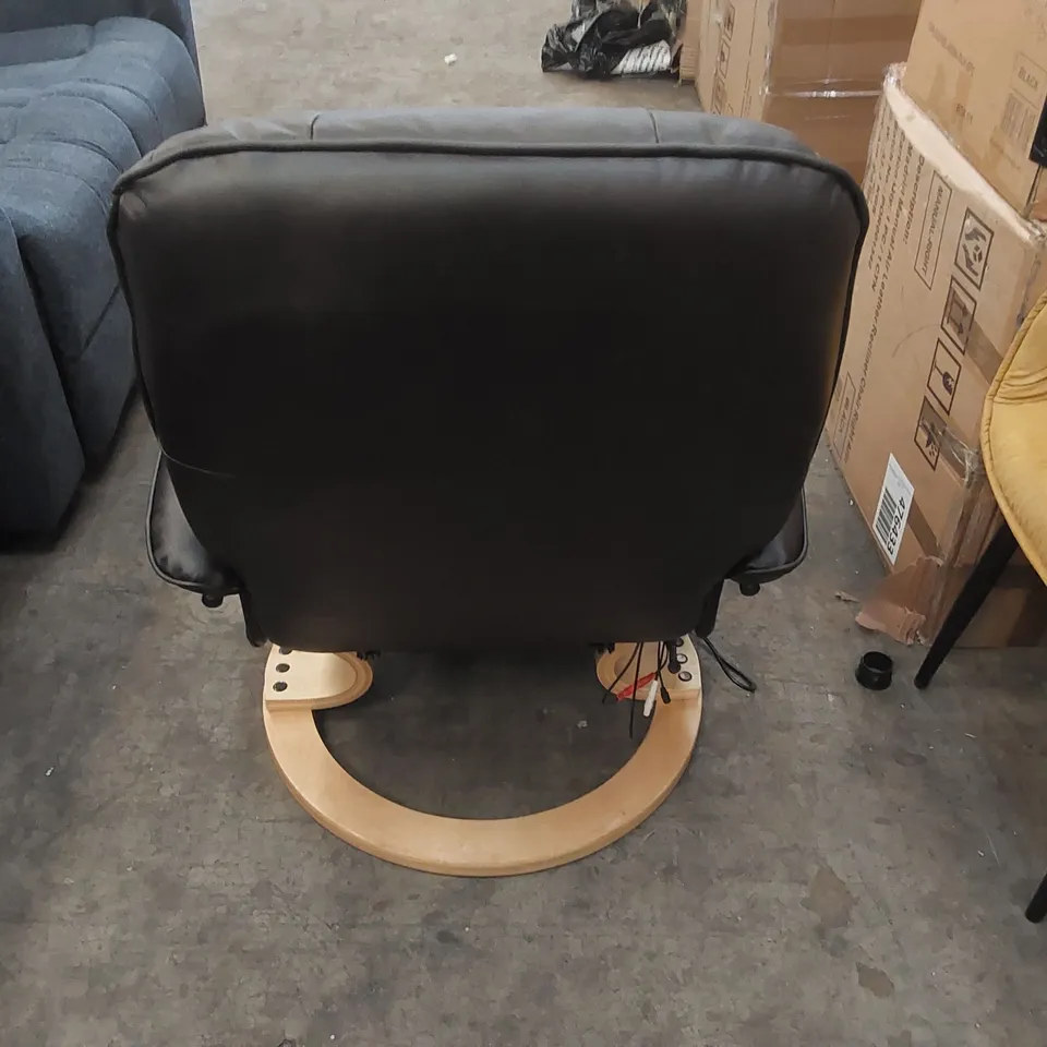 DESIGNER FAUX LEATHER CHAIR WITH FOOT REST