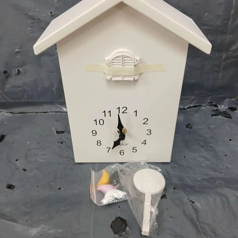 WALPLUS WC2087 MINIMALIST WHITE CUCKOO CLOCK 