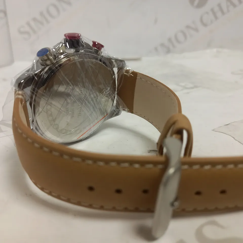 RUCKSTUHL CHRONOGRAPH LEATHER STRAP WATCH RRP £560
