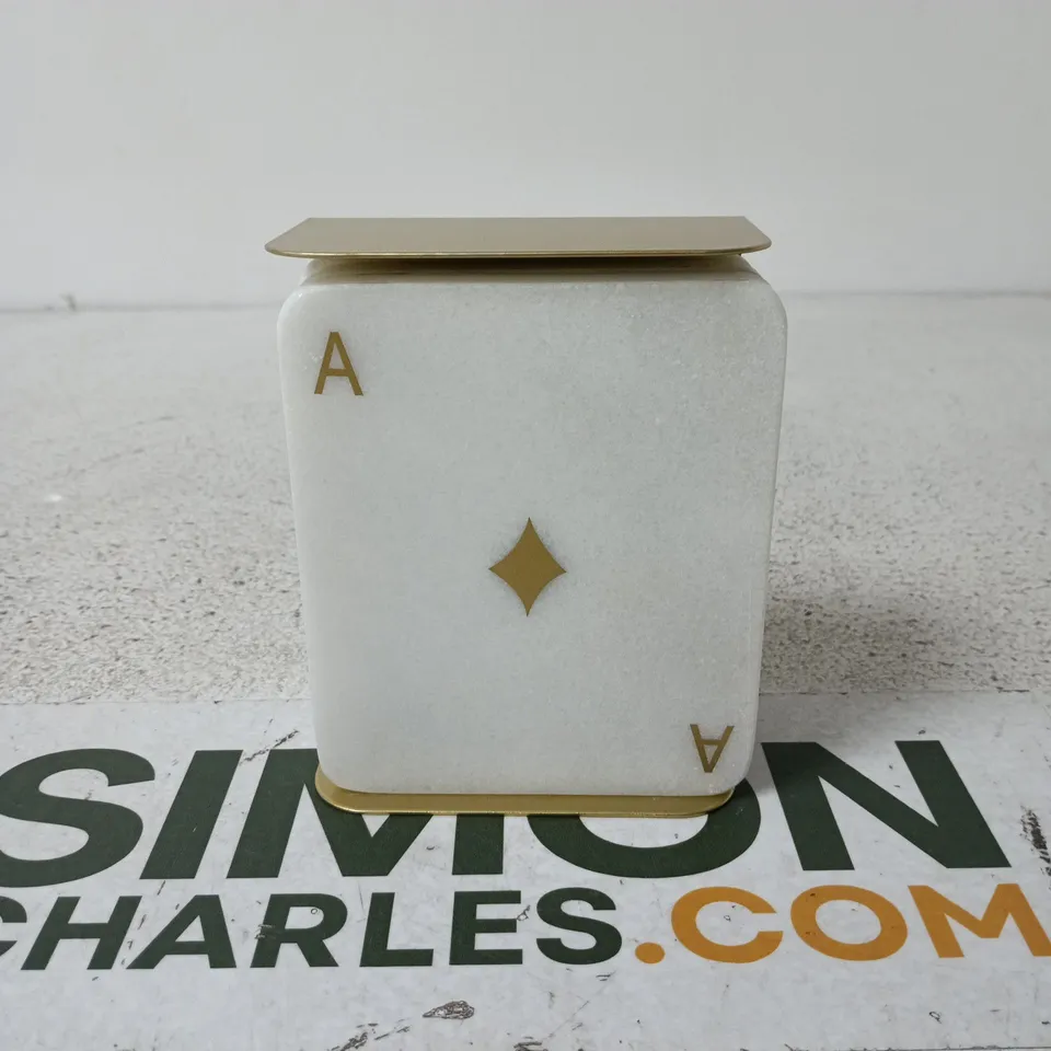 WHITE MARBLE PLAYING CARD ACE COASTERS