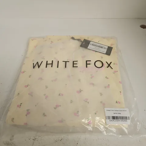 WHITE FOX OFFSTAGE PRINTED OVERSIZED HOODIE – LEMON DITSY, UK XXS 