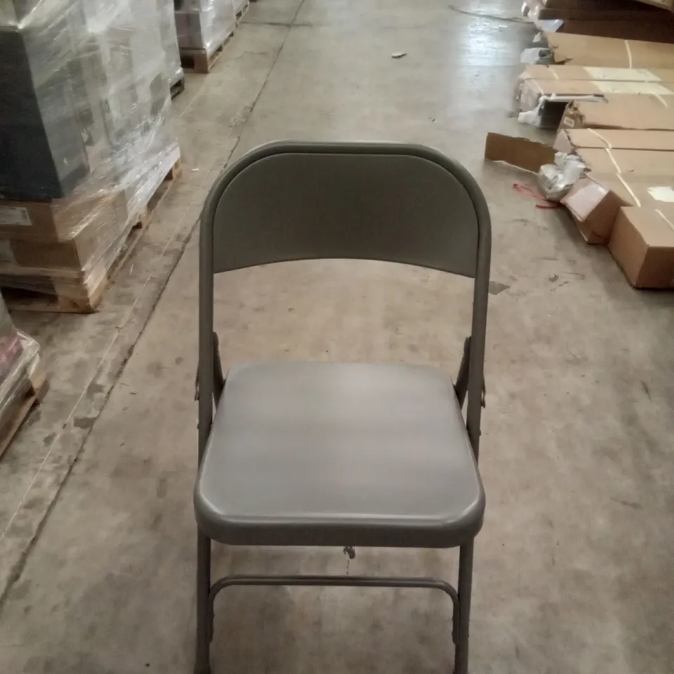 PACKAGED 6X GOODHOME GREY METAL CHAIR