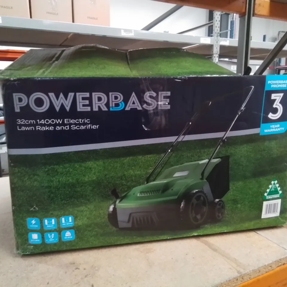 POWERBASE LAWN RAKE AND SCARIFIER 