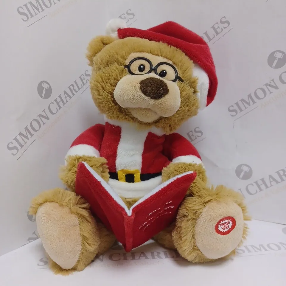 BOXED BATTERY OPERATED STORY TELLING CHRISTMAS BEAR 27cm RRP £24.99