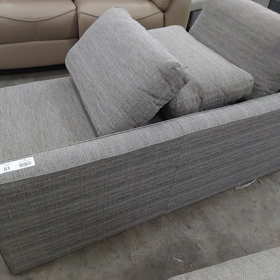DESIGNER CHAISE OTTOMAN STORAGE SECTION GREY FABRIC
