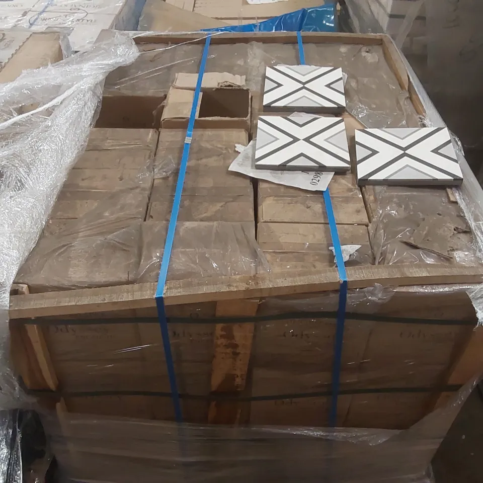 PALLET CONTAINING APPROXIMATELY 60x BOXES OF 9pcs ENCAUSTIC MIXED 20 x 20cm TILES