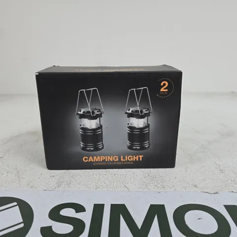 SET OF 2 BLUE CAMPING LIGHTS BOXED