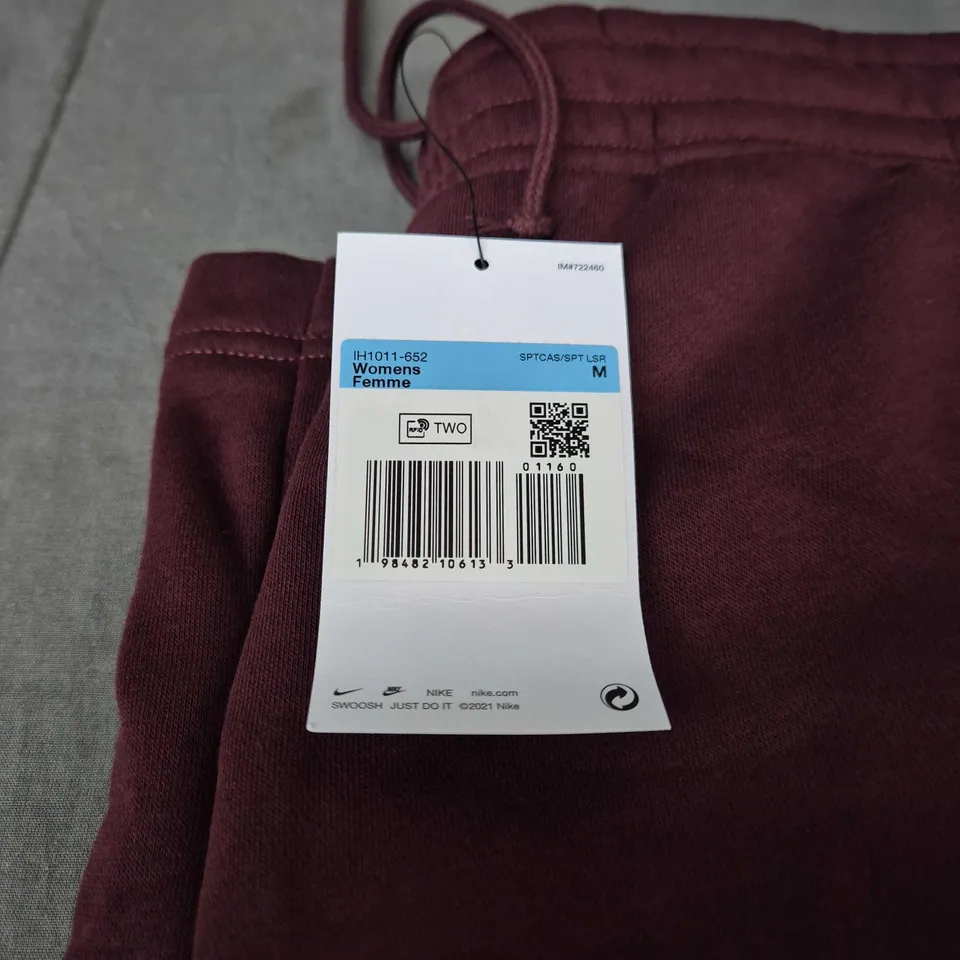 NIKE WOMEN'S BURGUNDY JOGGERS – UK M