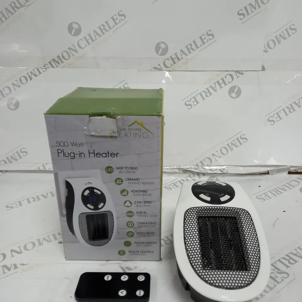 BOXED 500 WATT PLUG-IN HEATER