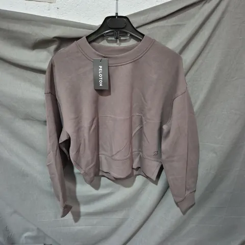 PELOTON OVERSIZED CROP CREW SWEATSHIRT – BROWN, SIZE 2