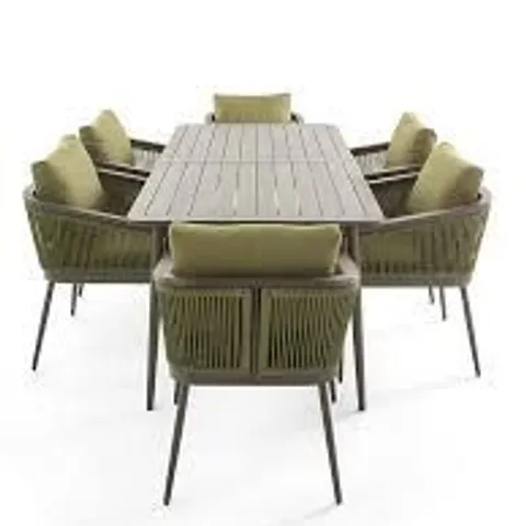BOXED CALVI 6-SEATER DINING TABLE AND CHAIR SET (4 BOXES)