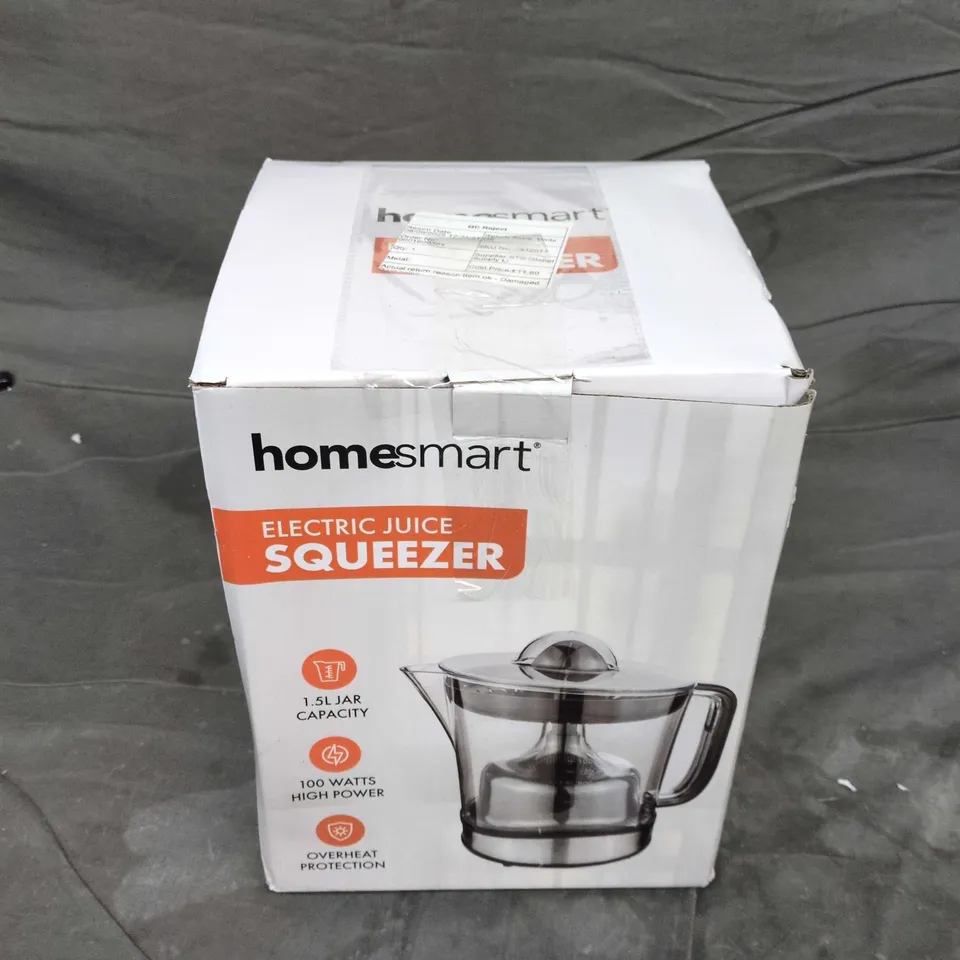 HOMESMART ELECTRIC JUICE SQUEEZER – 1.5L JAR CAPACITY – BOXED