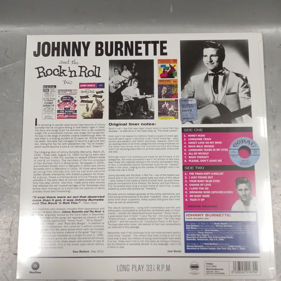 SEALED JOHNNY BURNETTE AND THE ROCK 'N ROLL TRIO LIMITED EDITION VINYL 