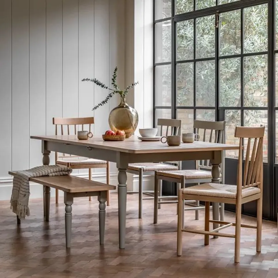 BOXED ELDA 6-10 SEATER RECTANGULAR EXTENDABLE DINING TABLE (1 BOX)