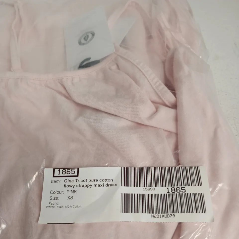 GINA TRICOT PURE COTTON FLOWING MAXI DRESS – PINK, UK 6 (XS)