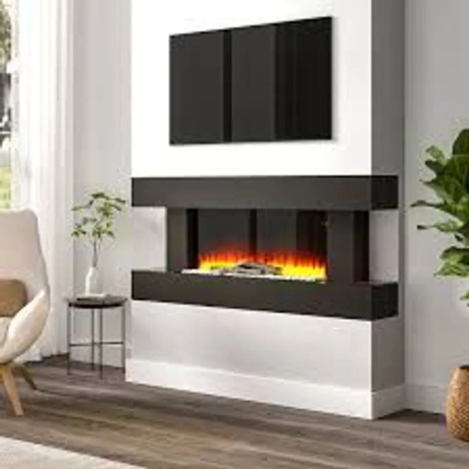 BOXED ELSPETH BELFRY HEATING 132CM W ELECTRIC FIREPLACE