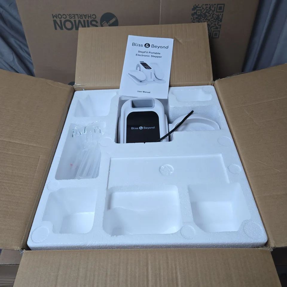 BLISS AND BEYOND STEPFIT PORTABLE ELECTRONIC STEPPER BOXED