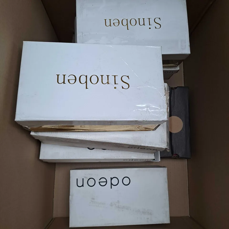 BOX OF APPROXIMATELY 12 PAIRS OF SHOES IN VARIOUS STYLES, COLOURS AND SIZES