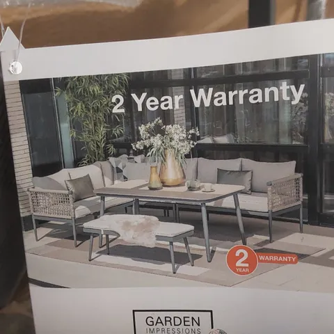 BOXED GARDEN IMPRESSIONS OUTDOOR CORNER SOFA - CARBON BLACK/LIGHT GREY (1 BOX)