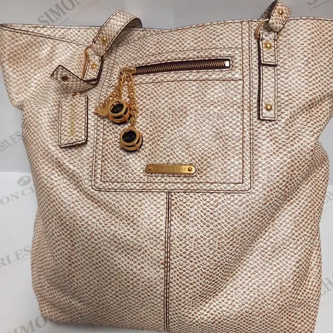 JUICY COUTURE PAIGE SLIM TOTE NATURAL SNAKE BAG