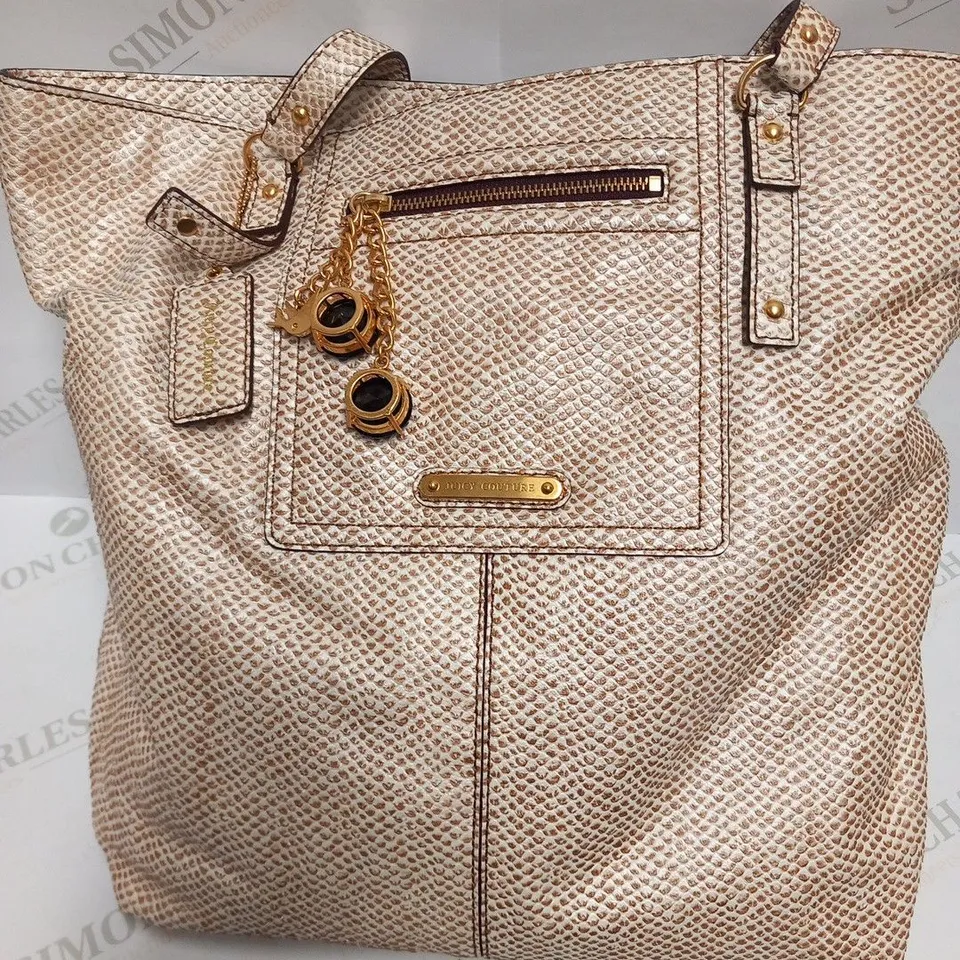 JUICY COUTURE PAIGE SLIM TOTE NATURAL SNAKE BAG