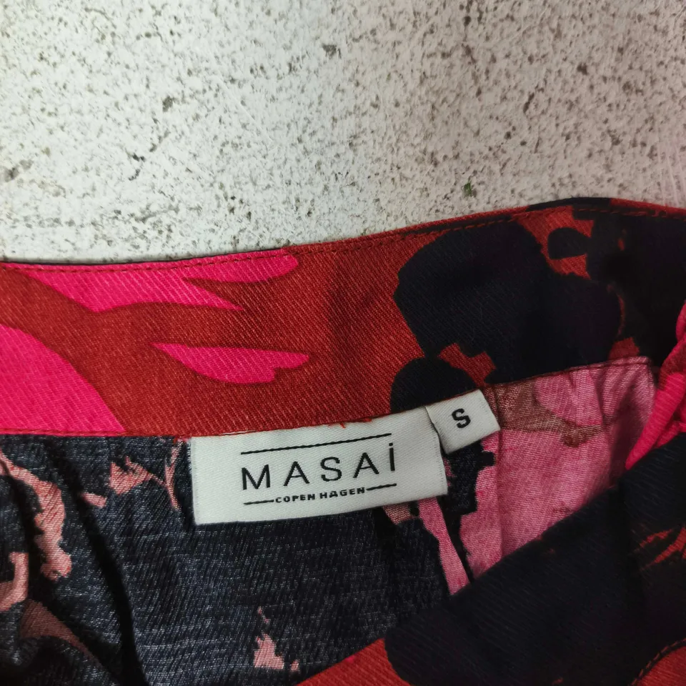 MASAI COPENHAGEN WOMEN'S FLORAL DRESS – PINK AND BLACK, UK SIZE S