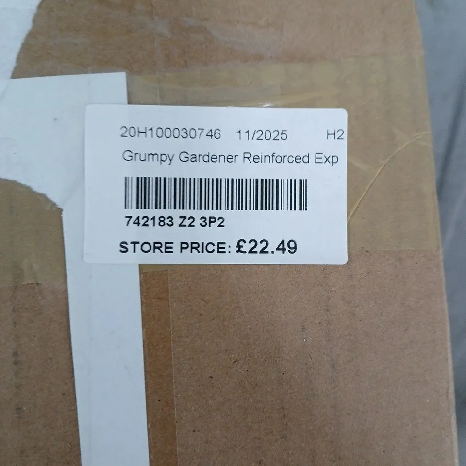 Grumpy Gardener Reinforced Expandable Hose with Spray Nozzle – Green/Beige