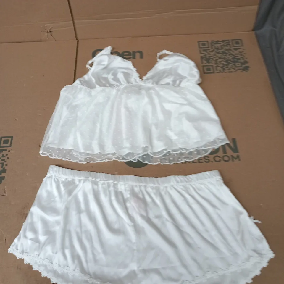BOUX AVENUE IVORY MIX IVY SPOT MESH CAMI SET – UK 18 (EUR 46) TWO-PIECE, WITH TAGS