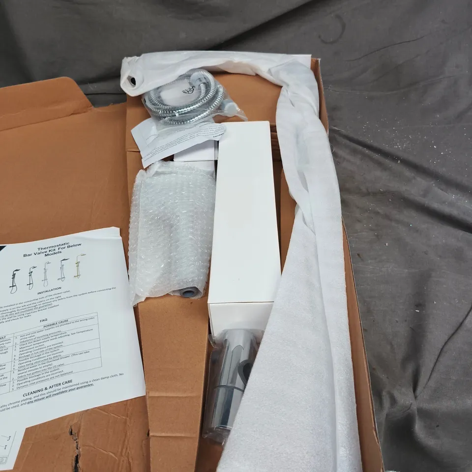 THERMOSTATIC BAR CHROME SHOWER WITH INSTRUCTIONS BOXED