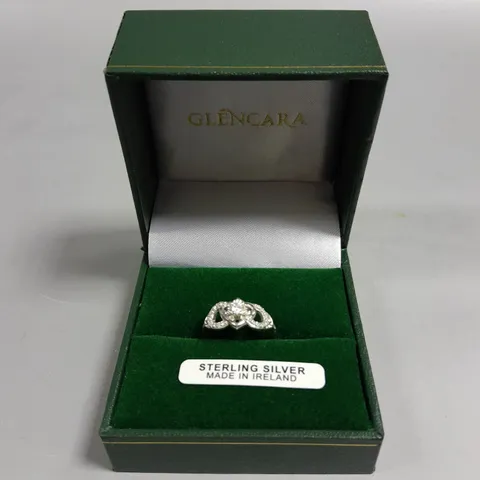GLENCARA STERLING SILVER CIRCULAR HEART RING