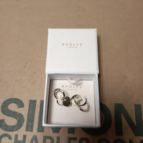RADLEY LONDON STERLING SILVER PLATED HEART CHARM PAIR IN PRESENTATION BOX