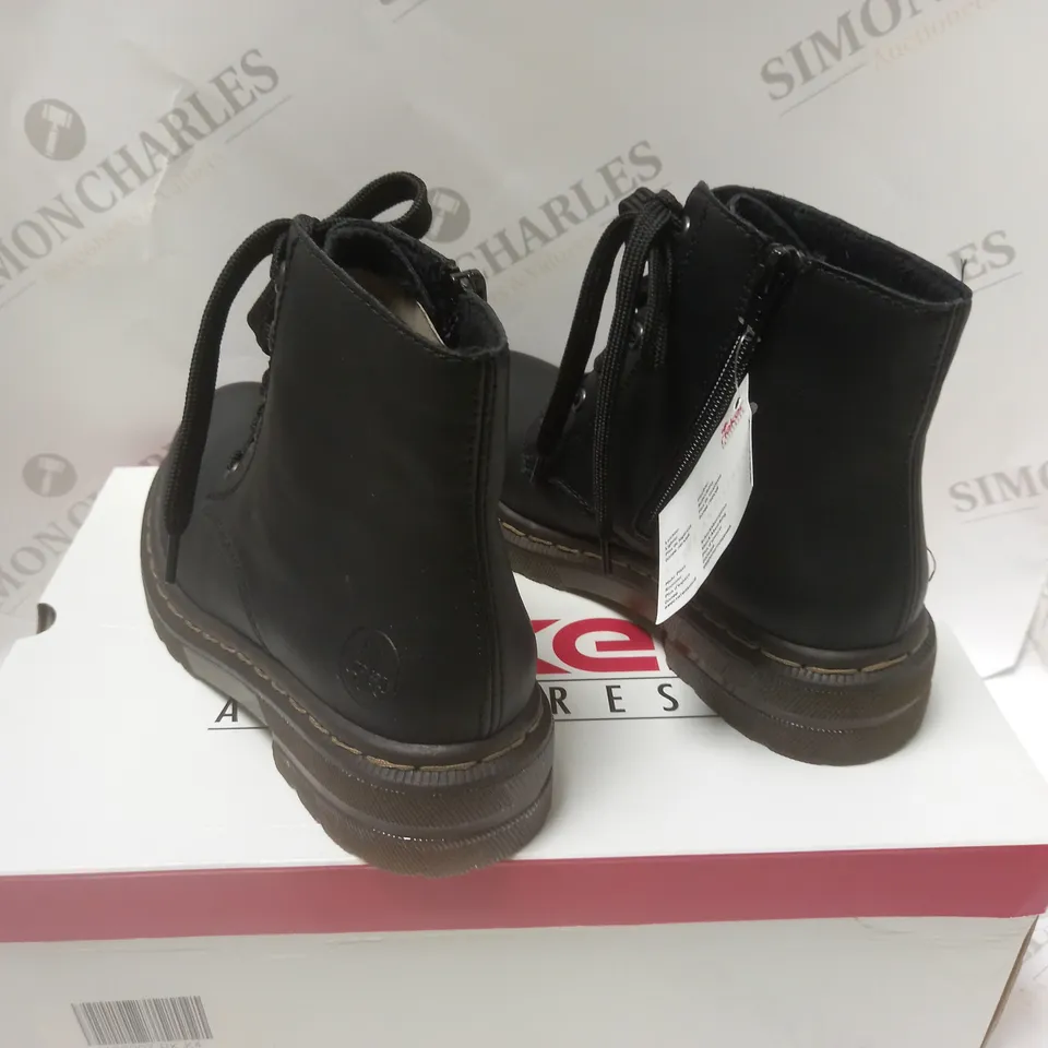 BOXED RIEKER LACED ANKLE BOOTS - SIZE 4