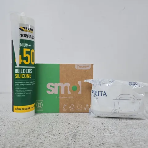 APPROXIMATELY 10 ASSORTED HOUSEHOLD ITEMS TO INCLUDE BUILDERS SILICONE, ETC
