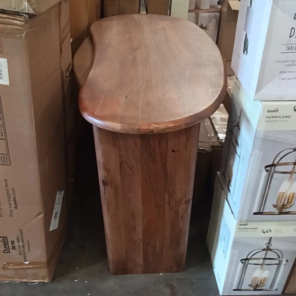 WOODEN OVAL PEDESTAL TABLE – SOLID WOOD FINISH