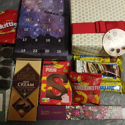 LOT OF 12 SWEETS AND CHOCOLATE ITEMS TO INCLUDE ULTIMATE CHOCOLATE COLLECTION AND SKITTLES