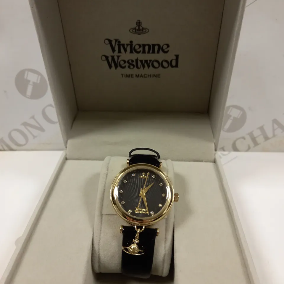 VIVIENNE WESTWOOD TIME MACHINE BLACK STRAP WOMENS WATCH 