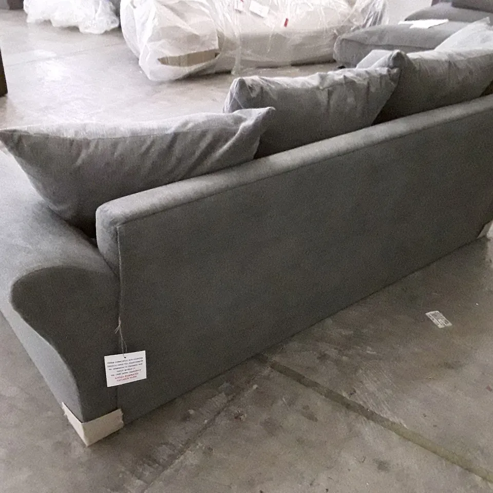 QUALITY DESIGNER DURY 3 SEATER SOFA - GREY FABRIC 