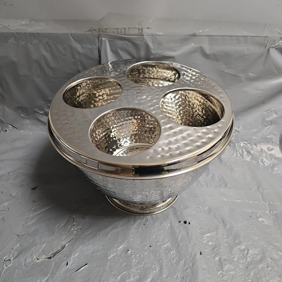 BOXED JOHN LEWIS STAINLESS STEEL HAMMERED DRINKS BUCKET 