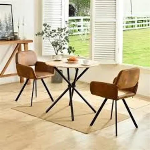 BOXED PAIR OF URBAN MEUBLE CALIFORNIA BROWN DINING CHAIRS
