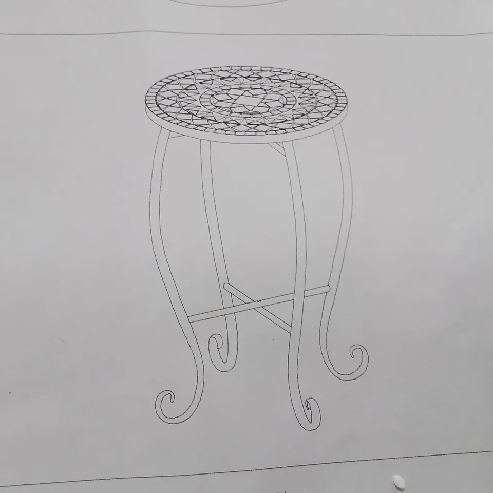 BOXED MOSAIC GARDEN SIDE TABLE