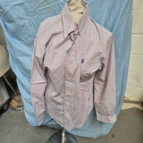 POLO RALPH LAUREN POLO GOLF CUSTOM FIT SHIRT β PINK CHECK, UK S