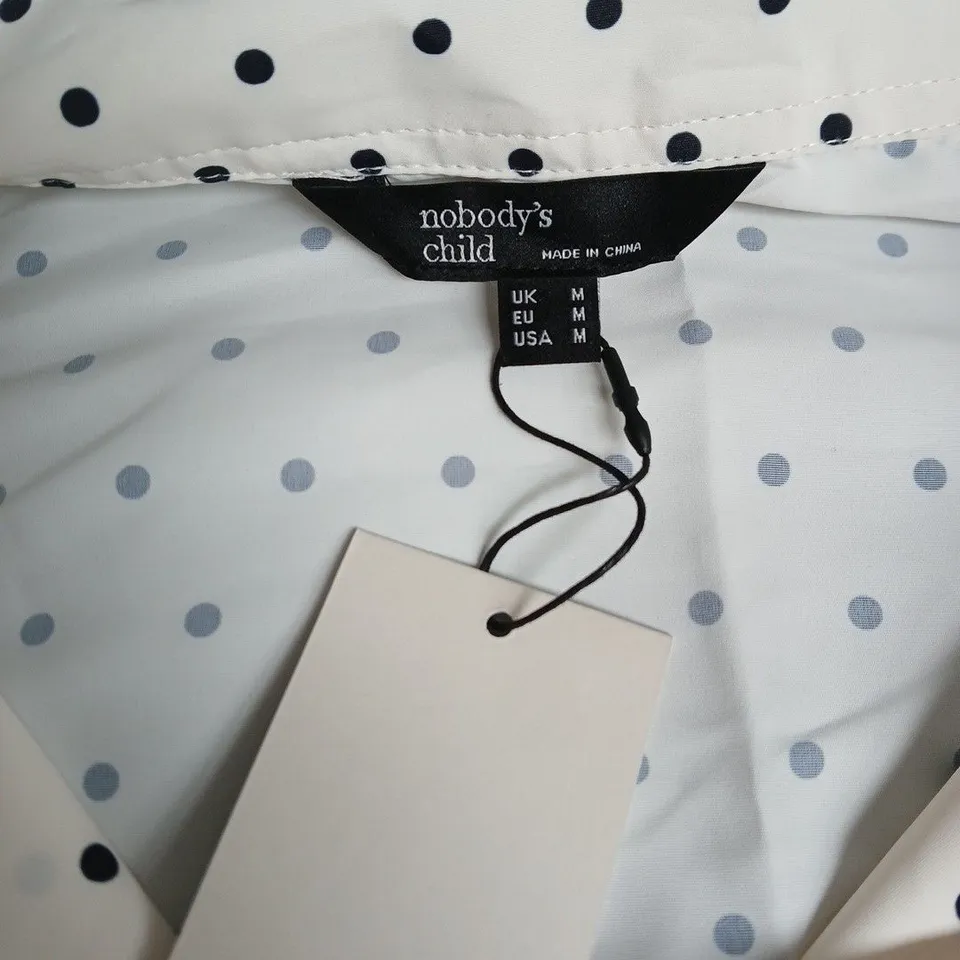 NOBODY'S CHILD WHITE POLKA DOT WINDBREAKER, UK M